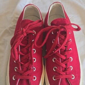 Converse Red and White Canvas Sneakers